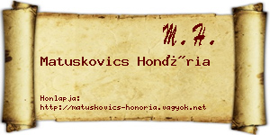Matuskovics Honória névjegykártya